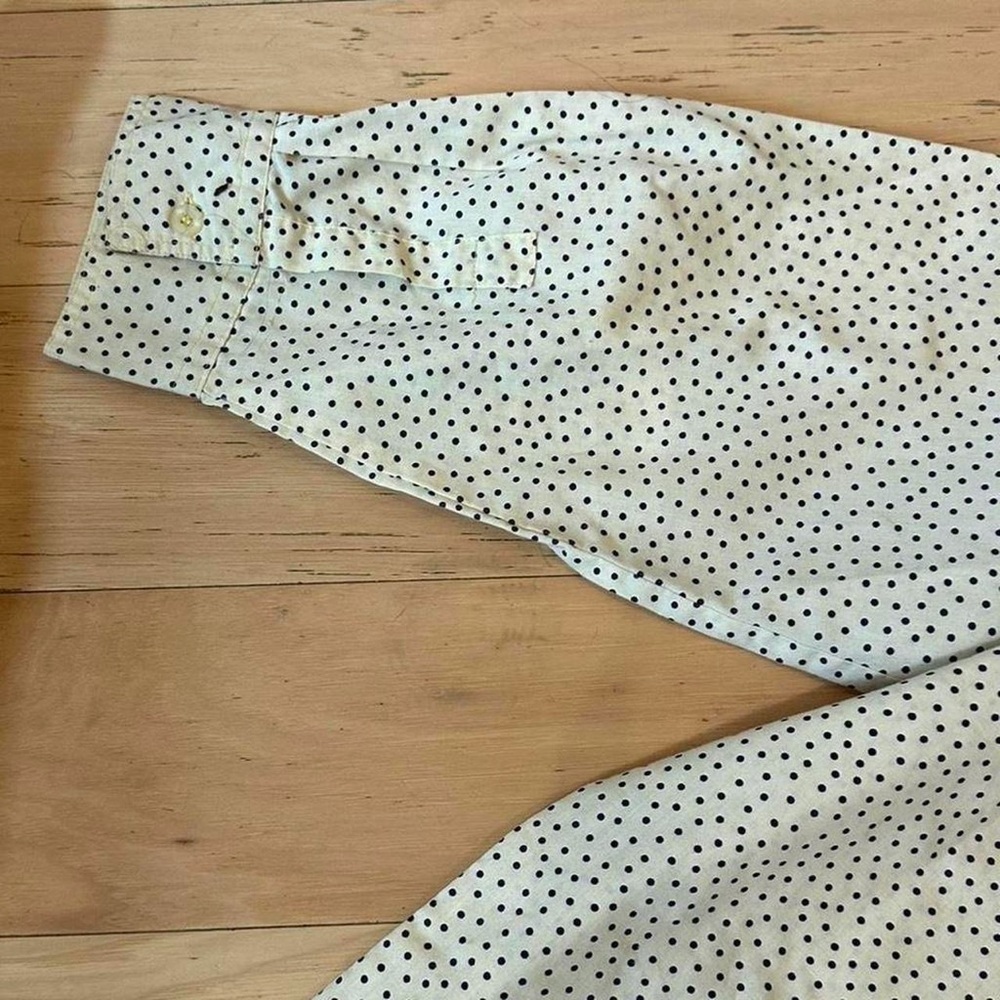 Yellow with Navy blue Polka Dot button down Shirt - Picture 7 of 7